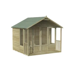 Forest Garden Oakley 8x8 Apex Overlap Solid Wood Summer House With Double Door