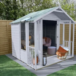 Forest Garden Oakley 8x8 Apex Overlap Solid Wood Summer House With Double Door -Garden & Outdoors forest garden oakley 8x8 apex overlap solid wood summer house with double door5013053188729 02i bq