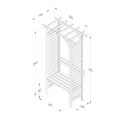 Forest Garden Palma Arbour, (H)2151mm (W)1200mm (D)620mm - Assembly Required 11 Forest Garden Palma Arbour, (H)2151mm (W)1200mm (D)620mm - Assembly Required -Garden & Outdoors forest garden palma arbour h 2151mm w 1200mm d 620mm assembly required5013053190203 01t