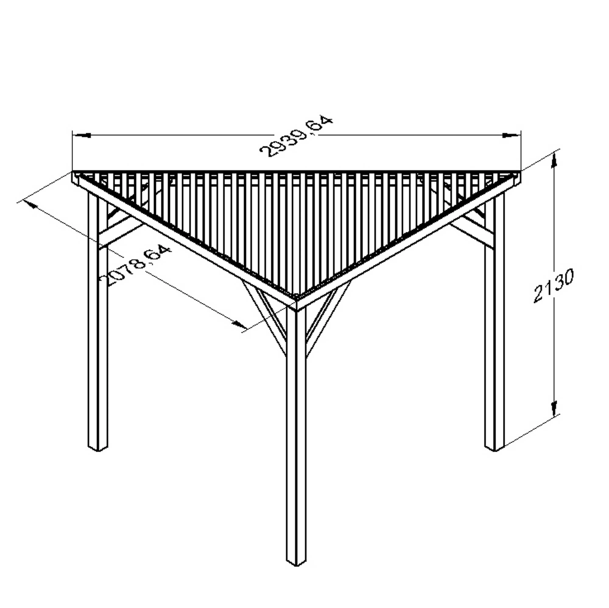 Forest Garden Slatted Corner Pergola, (H)2130mm (W)1470mm 5 Forest Garden Slatted Corner Pergola, (H)2130mm (W)1470mm - Image 5