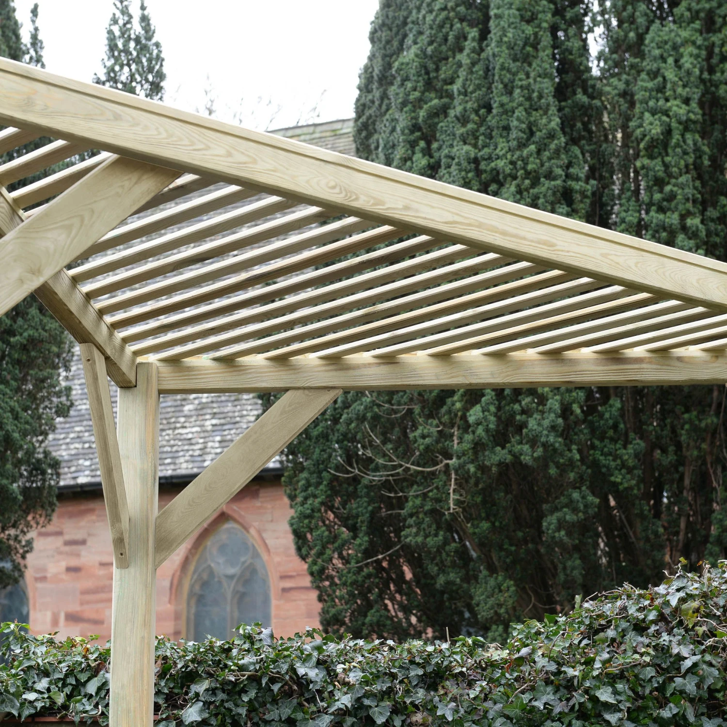 Forest Garden Slatted Corner Pergola, (H)2130mm (W)1470mm 2 Forest Garden Slatted Corner Pergola, (H)2130mm (W)1470mm - Image 2