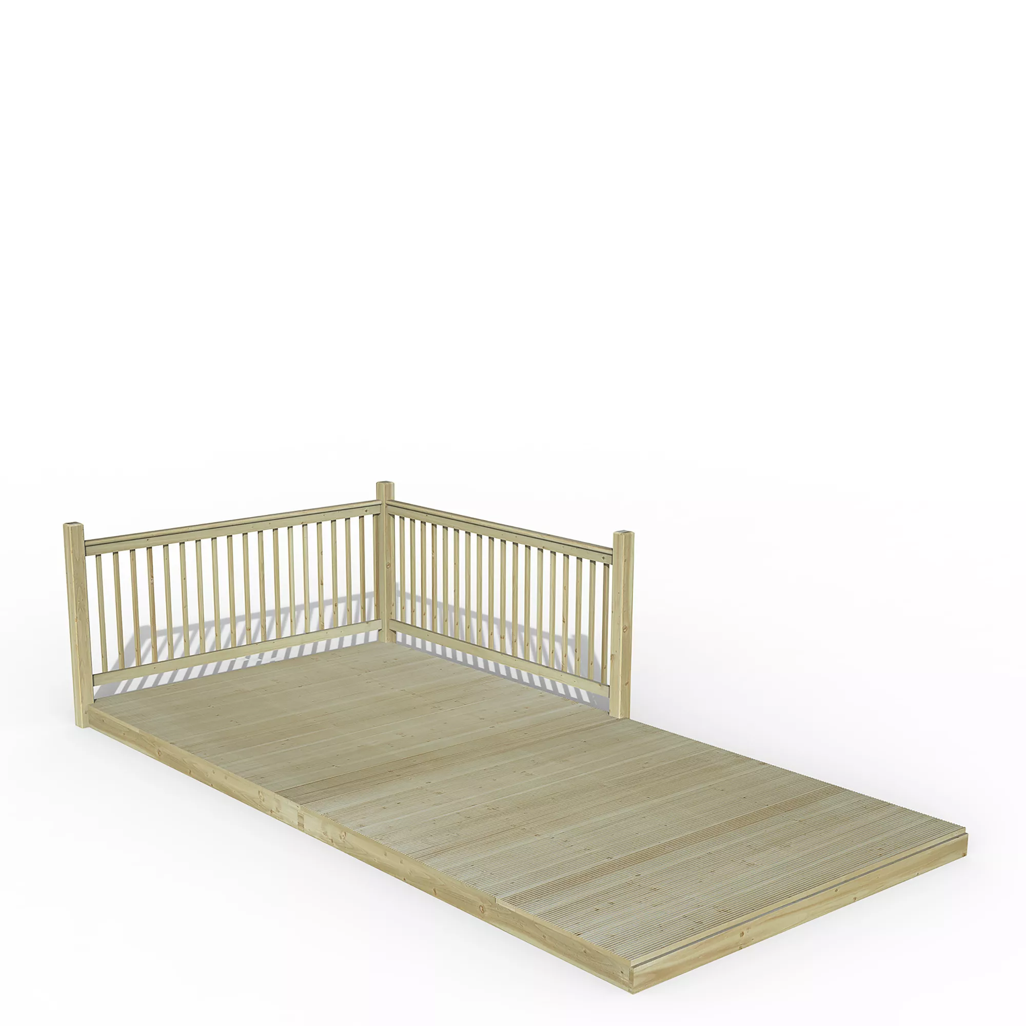 Forest Garden Softwood Decking Kit,, X3 Post X2 Balustrade (L) 1.31m X (W) 4.91m 1 Forest Garden Softwood Decking Kit,, X3 Post X2 Balustrade (L) 1.31m X (W) 4.91m