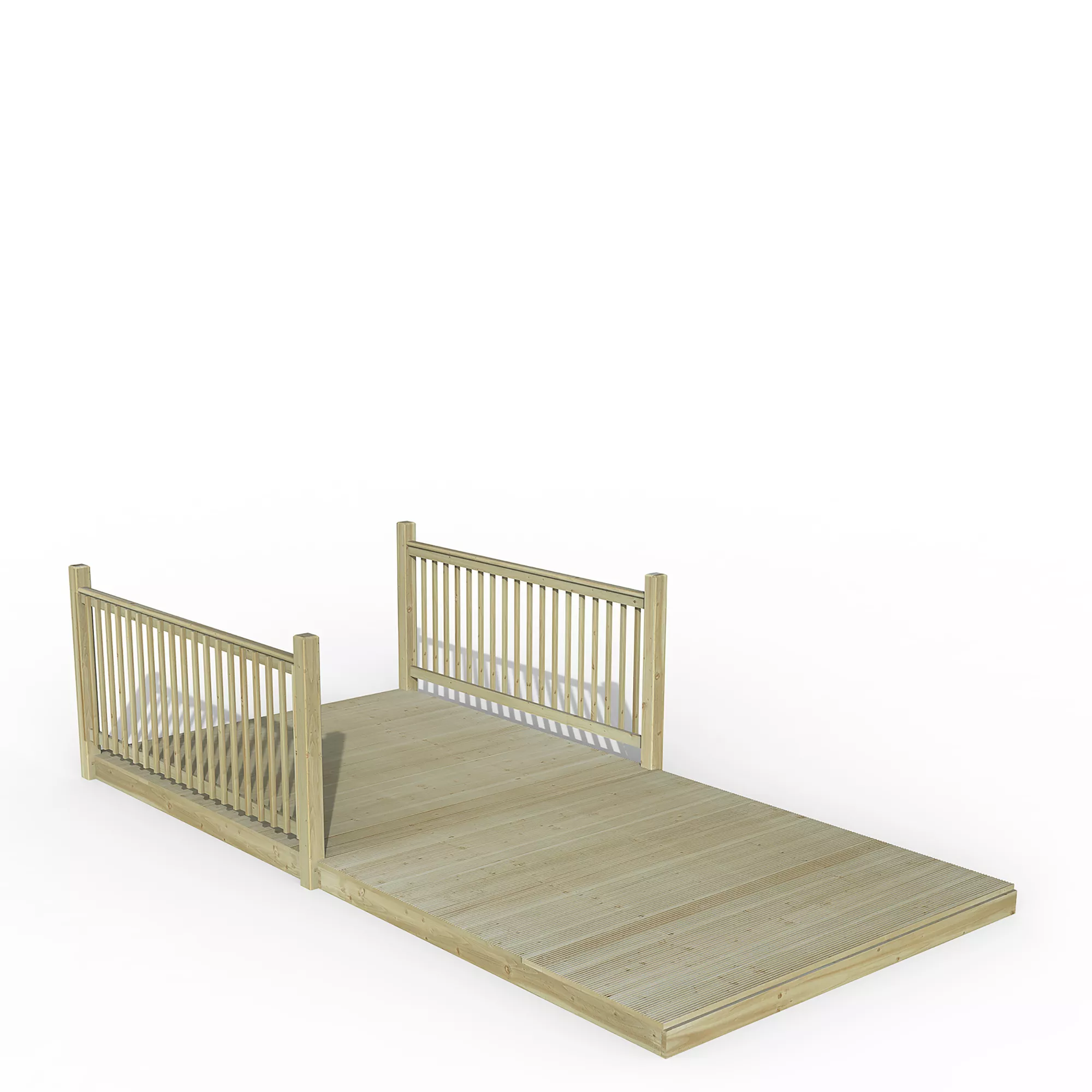 Forest Garden Softwood Decking Kit,, X4 Post X2 Balustrade (L) 1.31m X (W) 4.91m 1 Forest Garden Softwood Decking Kit,, X4 Post X2 Balustrade (L) 1.31m X (W) 4.91m