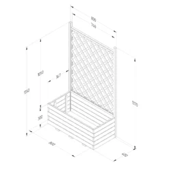 Forest Garden Trellis Natural Timber Rectangular Planter (H) 137cm X (W) 80cm -Garden & Outdoors forest garden trellis natural timber rectangular planter h 137cm x w 80cm5013053190616 01t