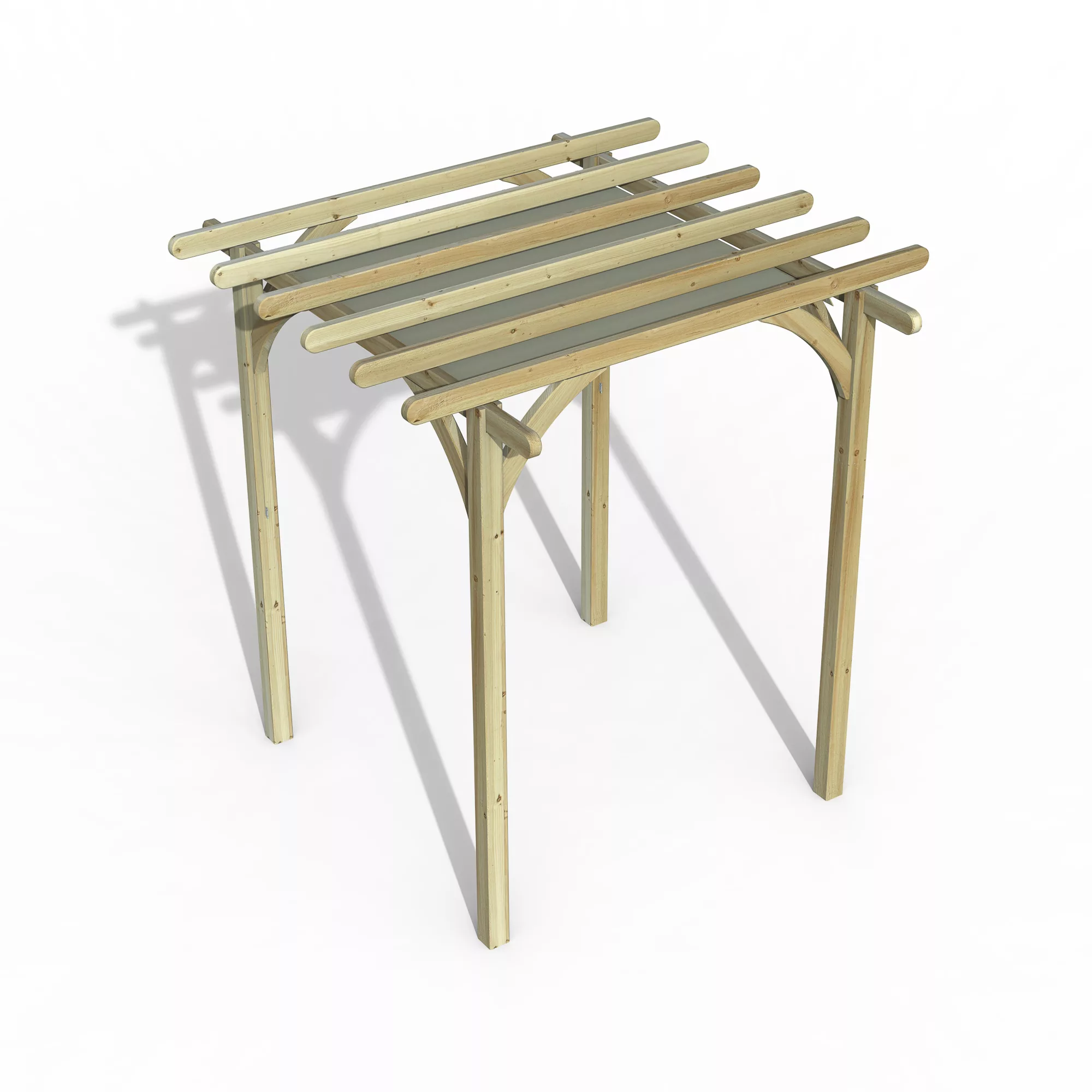 Forest Garden Ultima Cream Pergola & Decking Kit, X4 Post (H) 2.4m X (W) 2.4m - Canopy Included 1 Forest Garden Ultima Cream Pergola & Decking Kit, X4 Post (H) 2.4m X (W) 2.4m - Canopy Included