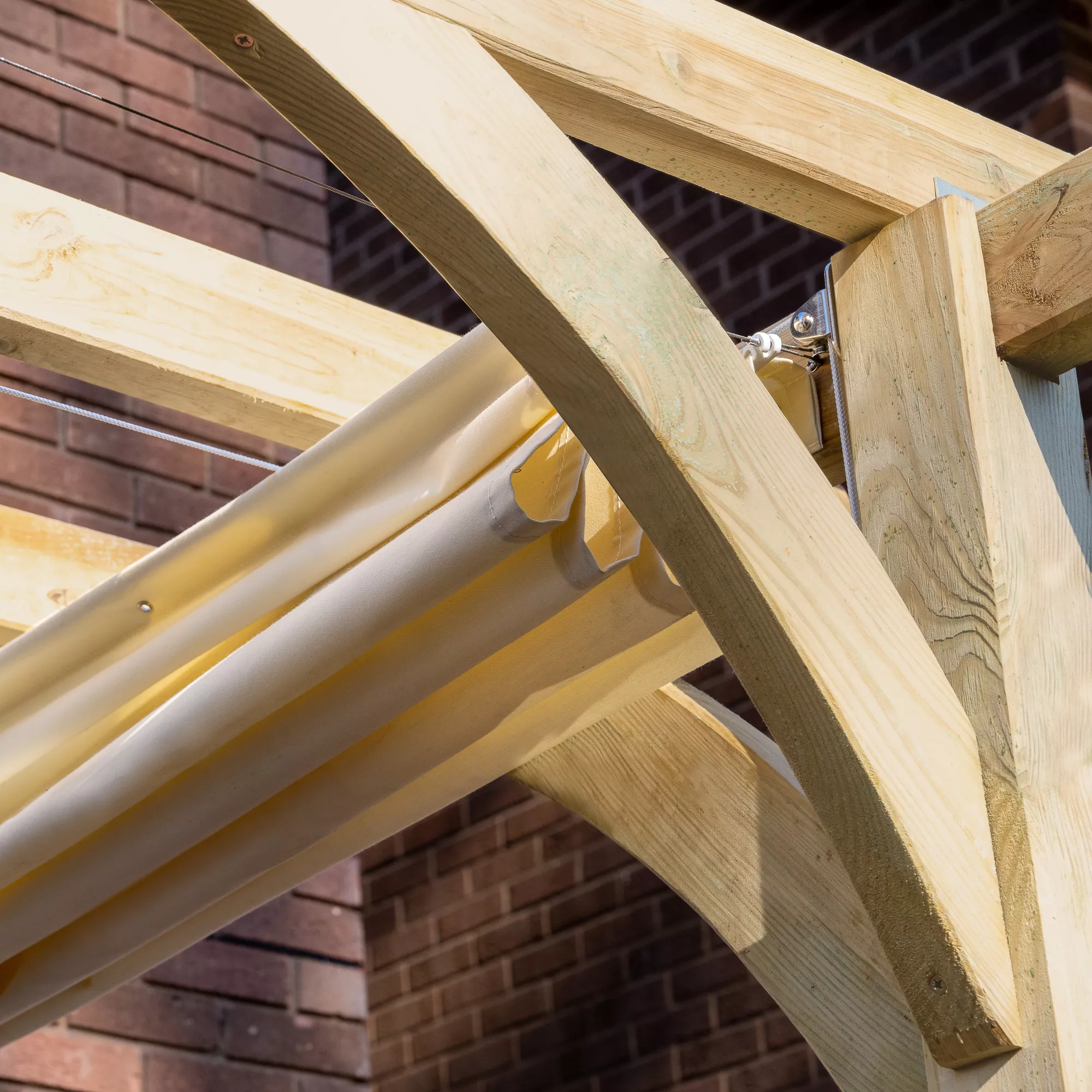 Forest Garden Ultima Cream Pergola & Decking Kit, X4 Post (H) 2.4m X (W) 2.4m - Canopy Included 5 Forest Garden Ultima Cream Pergola & Decking Kit, X4 Post (H) 2.4m X (W) 2.4m - Canopy Included - Image 5