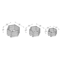 Forest Garden York Wooden Hexagonal Planter, Pack Of 3 -Garden & Outdoors forest garden york wooden hexagonal planter pack of 35013053154533 01t BQ