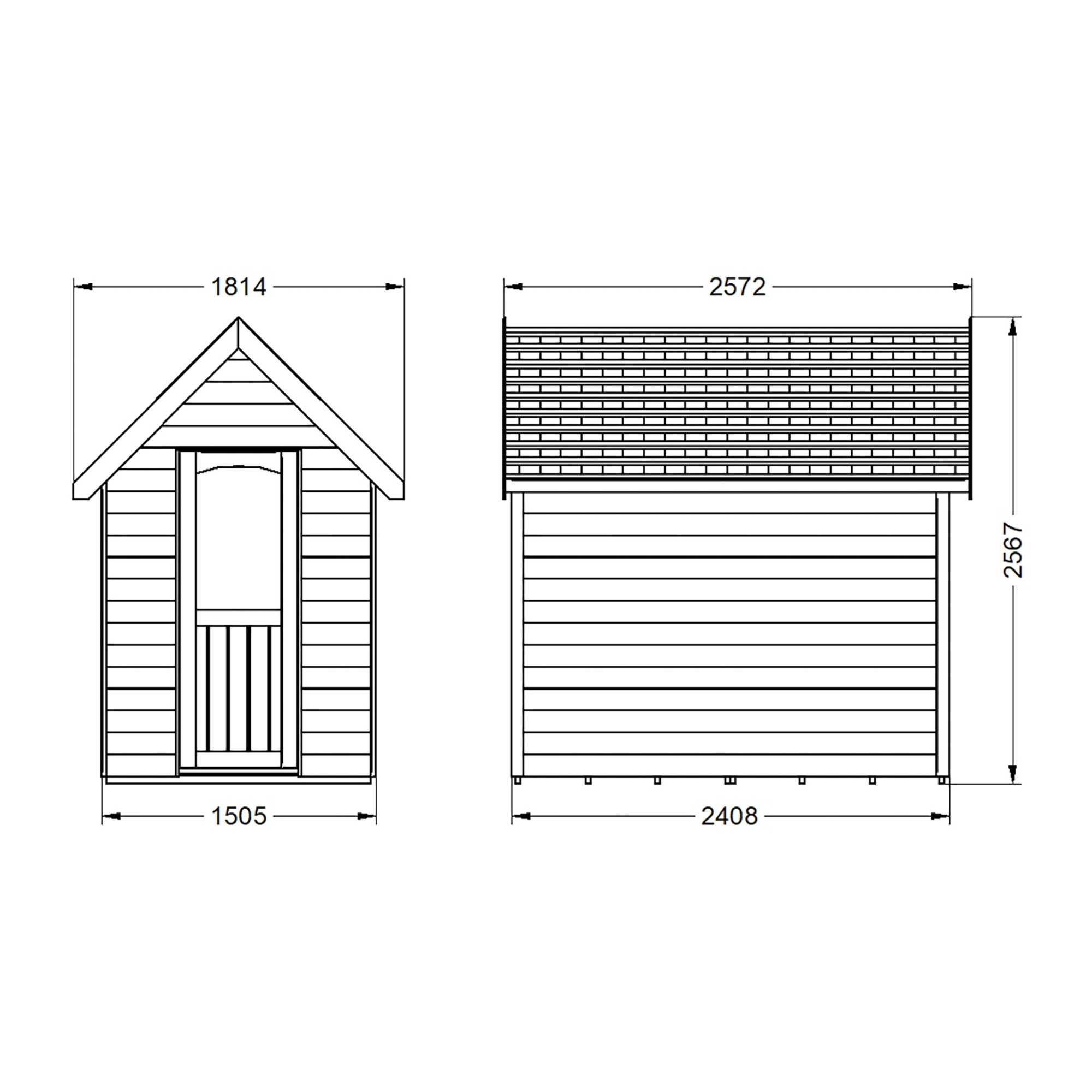 Forest Retreat 8x5 Apex Pressure Treated Overlap Cream Shed With Floor - Assembly Service Included 11 Forest Retreat 8x5 Apex Pressure Treated Overlap Cream Shed With Floor - Assembly Service Included - Image 11