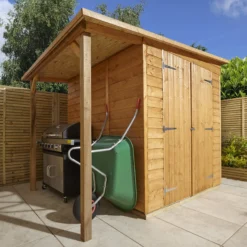 GoodHome Clapperton 8x6 Pent Dip Treated Shiplap Shed With Floor (Base Included) - Assembly Service Included -Garden & Outdoors goodhome clapperton 8x6 pent dip treated shiplap shed with floor base included assembly service included5059340270203 09i
