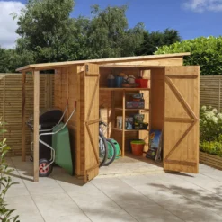 GoodHome Clapperton 8x6 Pent Dip Treated Shiplap Shed With Floor -Garden & Outdoors goodhome clapperton 8x6 pent dip treated shiplap shed with floor5059340270173 06i