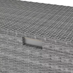 GoodHome Hamilton Steeple Grey Rattan Effect Storage Box (W) 125cm X (D) 55cm -Garden & Outdoors goodhome hamilton steeple grey rattan effect storage box w 125cm x d 55cm5059340677392 37c