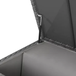 GoodHome Hamilton Steeple Grey Rattan Effect Storage Box (W) 125cm X (D) 55cm -Garden & Outdoors goodhome hamilton steeple grey rattan effect storage box w 125cm x d 55cm5059340677392 38c