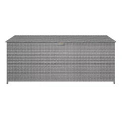 GoodHome Hamilton Steeple Grey Rattan Effect Storage Box (W) 180cm X (D) 65cm 20 GoodHome Hamilton Steeple Grey Rattan Effect Storage Box (W) 180cm X (D) 65cm -Garden & Outdoors goodhome hamilton steeple grey rattan effect storage box w 180cm x d 65cm5059340677415 02c
