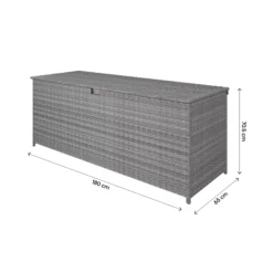 GoodHome Hamilton Steeple Grey Rattan Effect Storage Box (W) 180cm X (D) 65cm 23 GoodHome Hamilton Steeple Grey Rattan Effect Storage Box (W) 180cm X (D) 65cm -Garden & Outdoors goodhome hamilton steeple grey rattan effect storage box w 180cm x d 65cm5059340677415 02t