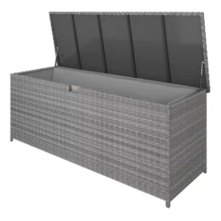 GoodHome Hamilton Steeple Grey Rattan Effect Storage Box (W) 180cm X (D) 65cm 16 GoodHome Hamilton Steeple Grey Rattan Effect Storage Box (W) 180cm X (D) 65cm -Garden & Outdoors goodhome hamilton steeple grey rattan effect storage box w 180cm x d 65cm5059340677415 21c