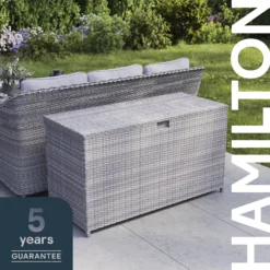 GoodHome Hamilton Steeple Grey Rattan Effect Storage Box (W) 180cm X (D) 65cm 24 GoodHome Hamilton Steeple Grey Rattan Effect Storage Box (W) 180cm X (D) 65cm -Garden & Outdoors goodhome hamilton steeple grey rattan effect storage box w 180cm x d 65cm5059340677415 41i EN