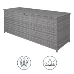 GoodHome Hamilton Steeple Grey Rattan Effect Storage Box (W) 180cm X (D) 65cm 22 GoodHome Hamilton Steeple Grey Rattan Effect Storage Box (W) 180cm X (D) 65cm -Garden & Outdoors goodhome hamilton steeple grey rattan effect storage box w 180cm x d 65cm5059340677415 71c