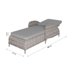 GoodHome Hamilton Steeple Grey Rattan Effect Sun Lounger -Garden & Outdoors goodhome hamilton steeple grey rattan effect sun lounger5059340676159 03t