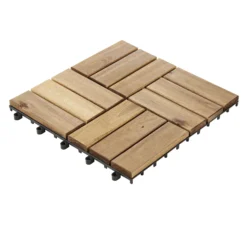 GoodHome Lempa Brown Acacia Clippable Deck Tile (L)0.3m (W)300mm (T)24mm, Pack Of 4 -Garden & Outdoors goodhome lempa brown acacia clippable deck tile l 0 3m w 300mm t 24mm pack of 45059340066035 01c bq