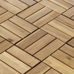 GoodHome Lempa Brown Acacia Clippable Deck Tile (L)0.3m (W)300mm (T)24mm, Pack Of 4 -Garden & Outdoors goodhome lempa brown acacia clippable deck tile l 0 3m w 300mm t 24mm pack of 45059340066035 36c
