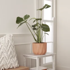 GoodHome Lummi Natural Terracotta Geometric Stripes Circular Plant Pot (Dia)20.5cm -Garden & Outdoors goodhome lummi natural terracotta geometric stripes circular plant pot dia 20 5cm5059340327945 01i