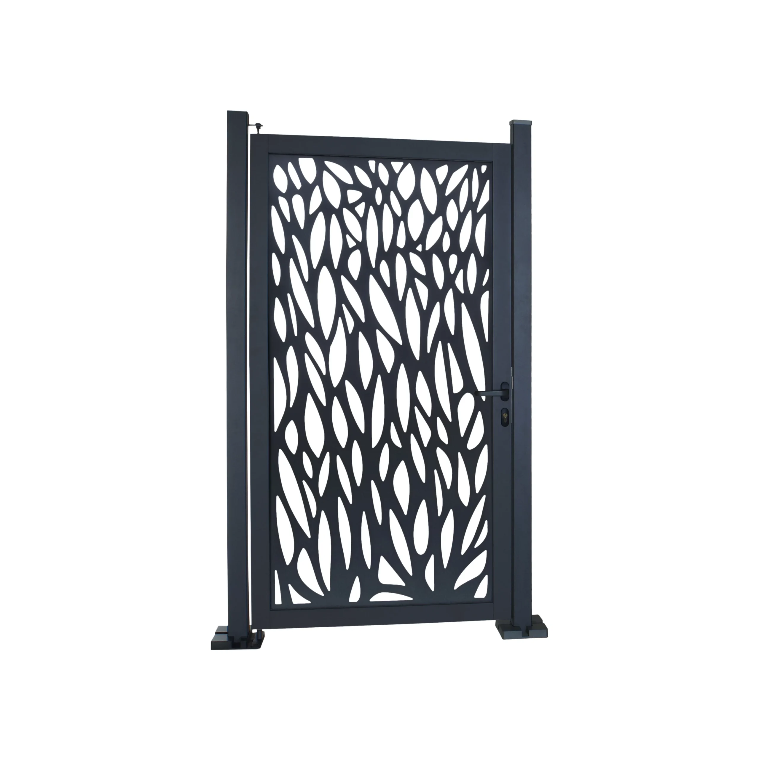 GoodHome Neva Aluminium Leaf Gate, (H)1.7m (W)0.93m 1 GoodHome Neva Aluminium Leaf Gate, (H)1.7m (W)0.93m
