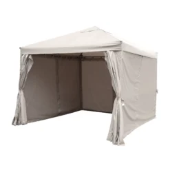GoodHome Preston Taupe Square Gazebo, (W)3m (D)3m - Assembly Required -Garden & Outdoors goodhome preston taupe square gazebo w 3m d 3m assembly required5059340125497 21c