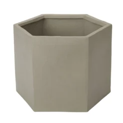 Grey Terracotta Geometric Plant Pot (Dia)33.3cm
