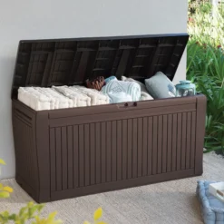 Keter Comfy Wood Effect Plastic Garden Storage Box 270L 8 Keter Comfy Wood Effect Plastic Garden Storage Box 270L -Garden & Outdoors keter comfy wood effect plastic garden storage box 270l7290106930179 01bq