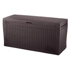 Keter Comfy Wood Effect Plastic Garden Storage Box 270L 9 Keter Comfy Wood Effect Plastic Garden Storage Box 270L -Garden & Outdoors keter comfy wood effect plastic garden storage box 270l7290106930179 02bq