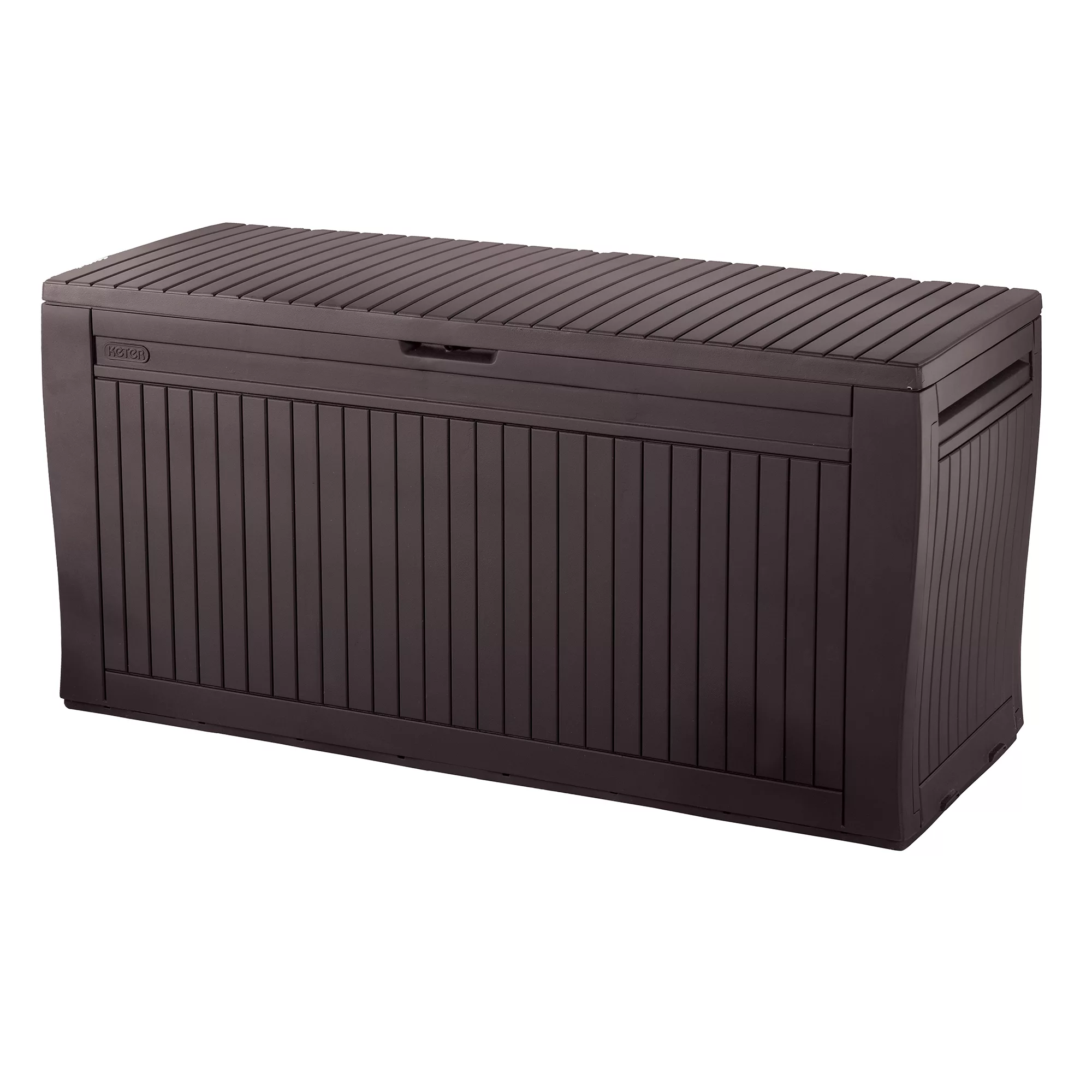 Keter Comfy Wood Effect Plastic Garden Storage Box 270L 4 Keter Comfy Wood Effect Plastic Garden Storage Box 270L - Image 4