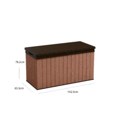 Keter Darwin Wood Effect 5x2 Garden Storage Bench Box 570L -Garden & Outdoors keter darwin wood effect 5x2 garden storage bench box 570l7290112636263 01t bq
