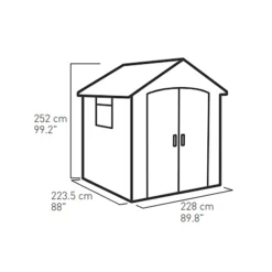 Keter Premier Apex Tongue & Groove Grey Shed With Floor -Garden & Outdoors keter premier apex tongue groove grey shed with floor7290112634122 01t bq