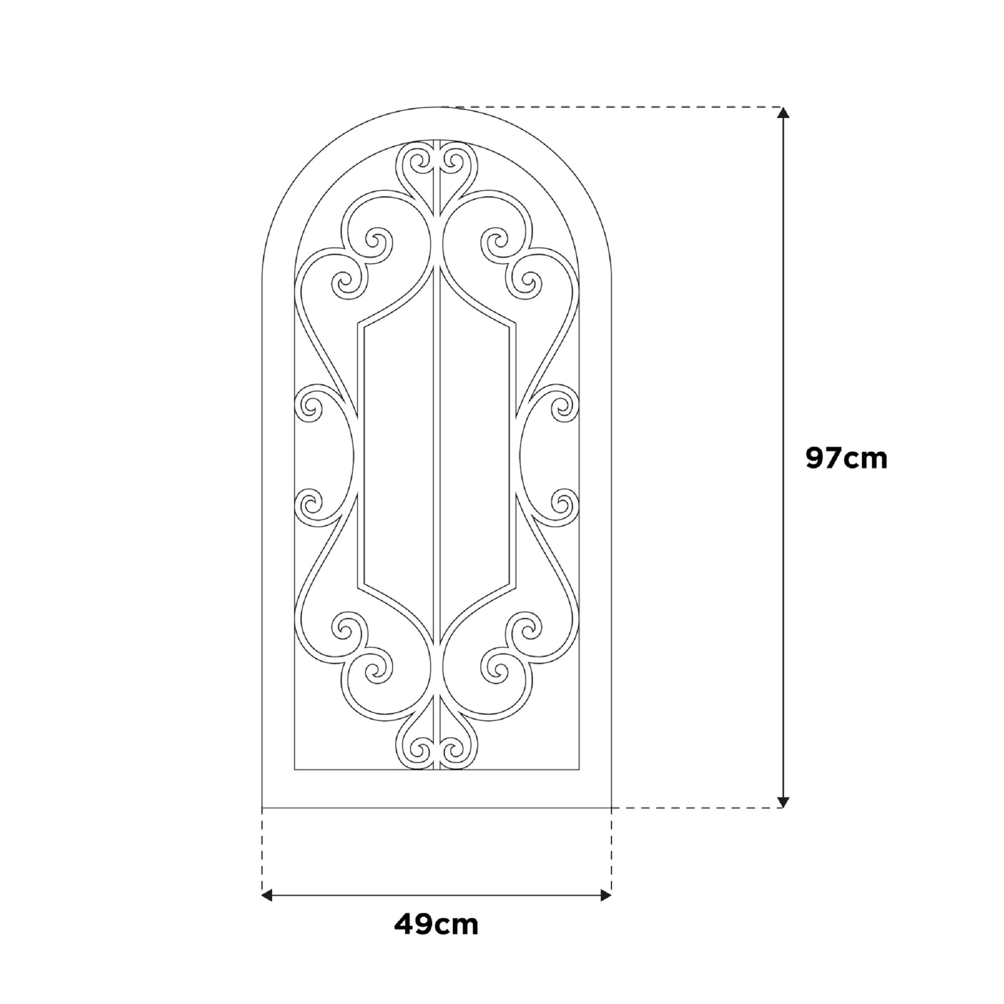 La Hacienda Aston & Wold Antique White Arch Framed Garden Mirror 970mm X 490mm 6 La Hacienda Aston & Wold Antique White Arch Framed Garden Mirror 970mm X 490mm - Image 6