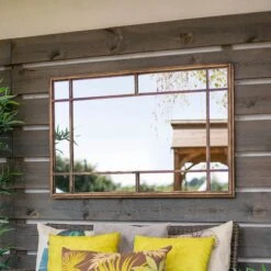 La Hacienda Aston & Wold Milano Gold Effect Rectangular Framed Garden Mirror 1000mm X 650mm -Garden & Outdoors la hacienda aston wold milano gold effect rectangular framed garden mirror 1000mm x 650mm5055025559106 03i bq