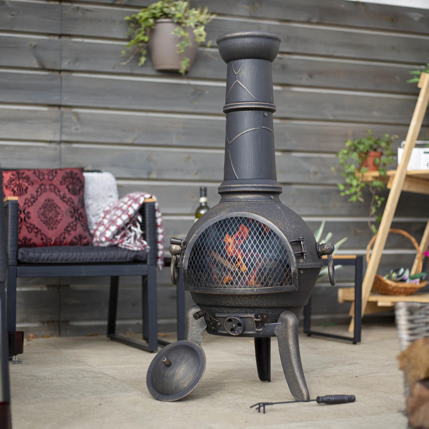 La Hacienda Cuba Cast Iron & Steel Chiminea 1 La Hacienda Cuba Cast Iron & Steel Chiminea