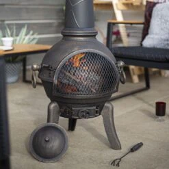 La Hacienda Cuba Cast Iron & Steel Chiminea 5 La Hacienda Cuba Cast Iron & Steel Chiminea -Garden & Outdoors la hacienda cuba cast iron steel chiminea5055025560270 02i bq
