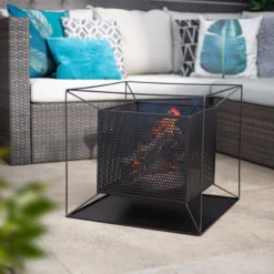 La Hacienda Quadrada Steel Firepit -Garden & Outdoors la hacienda quadrada steel firepit5055025586355 06i bq