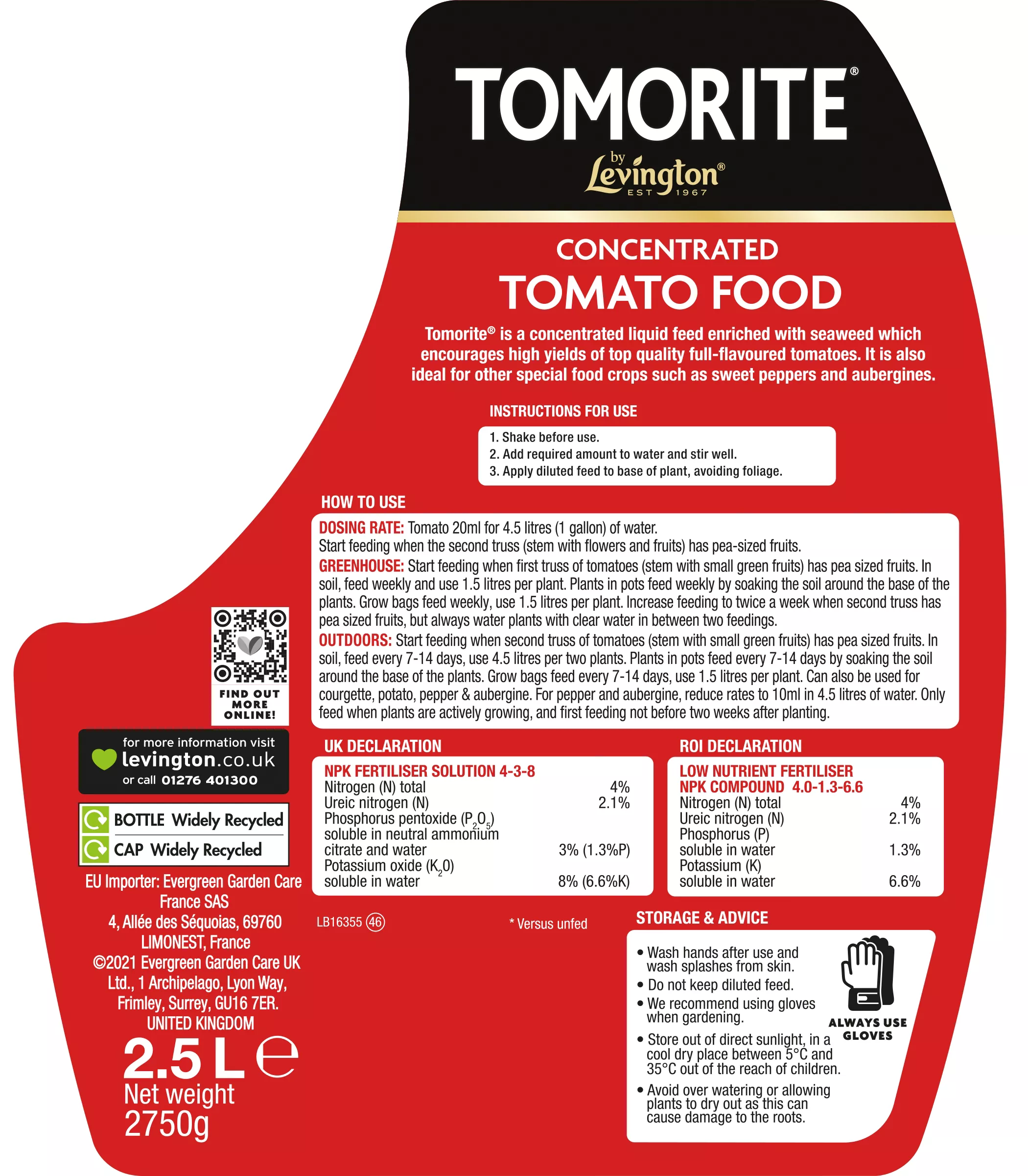 Levington Tomorite Liquid Plant Feed 2.5L 2 Levington Tomorite Liquid Plant Feed 2.5L - Image 2