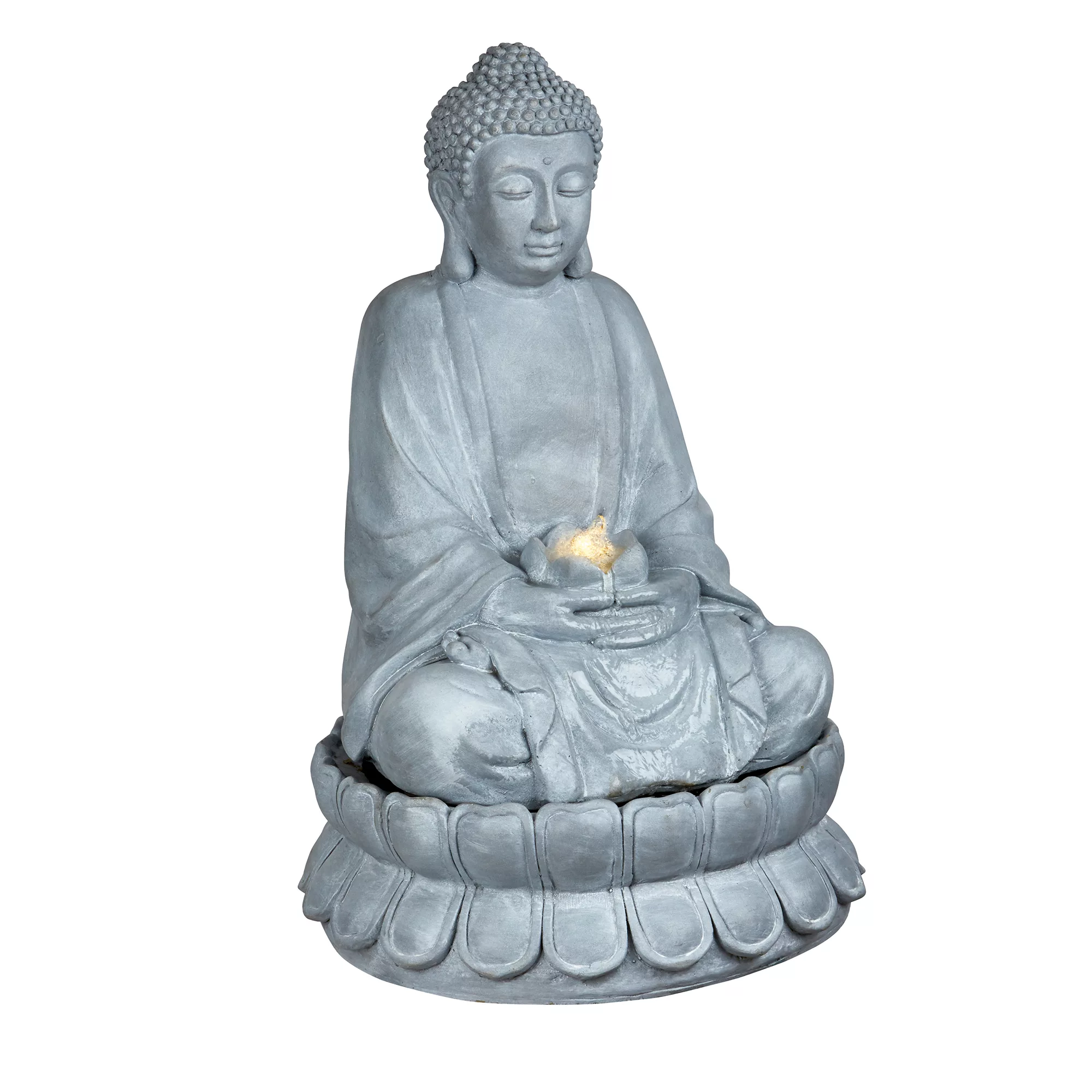 Mains-powered Buddha Water Feature With LED Lights (H)86cm 1 Mains-powered Buddha Water Feature With LED Lights (H)86cm