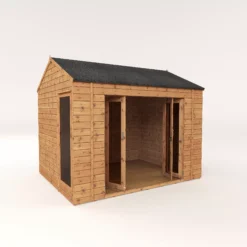 Mercia 10x8 Reverse Apex Tongue & Groove Summer House With Bi-fold Door -Garden & Outdoors mercia 10x8 reverse apex tongue groove summer house with bi fold door5029442089737 03c bq