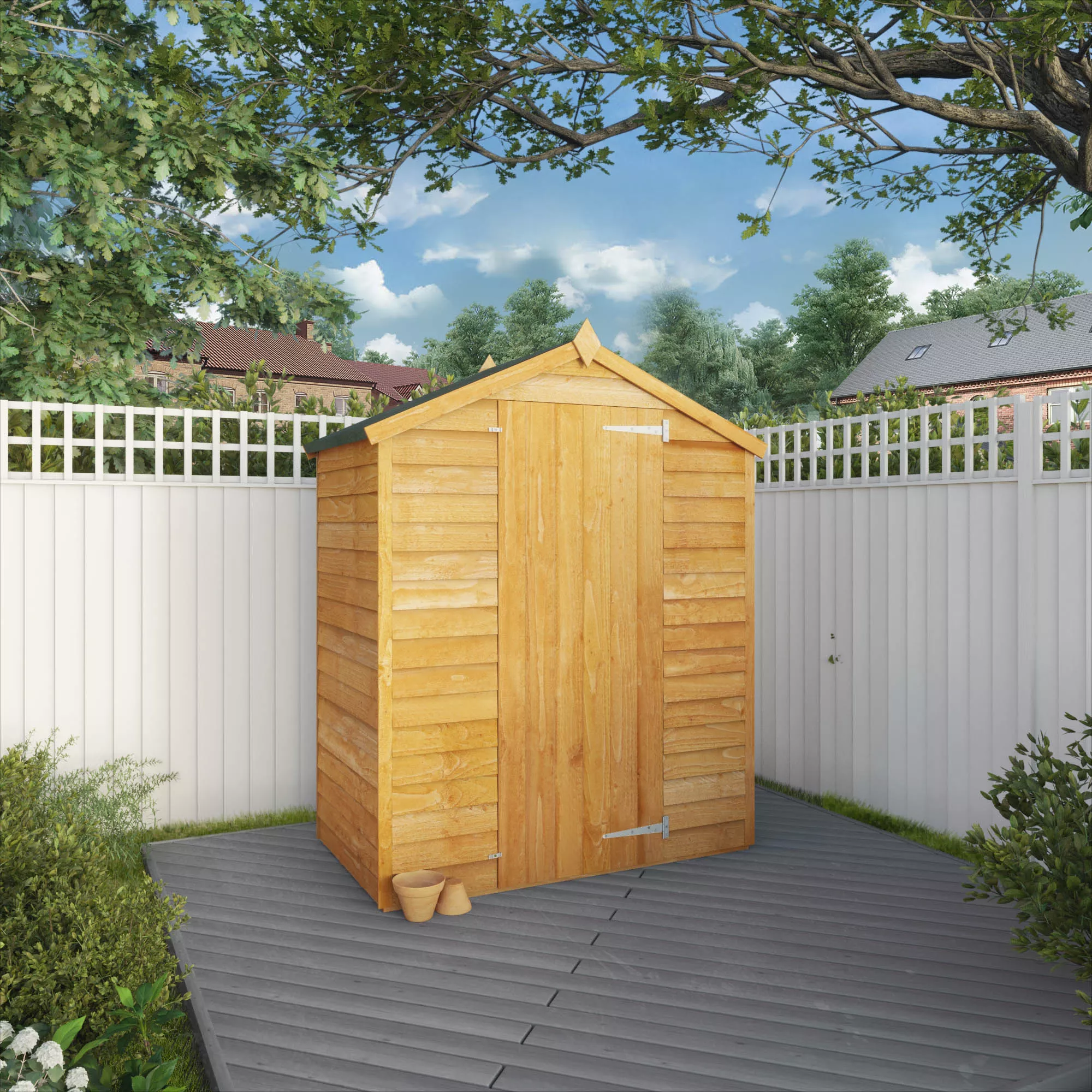 Mercia 5x3 Ft Apex Overlap Wooden Shed With Floor 7 Mercia 5x3 Ft Apex Overlap Wooden Shed With Floor - Image 7