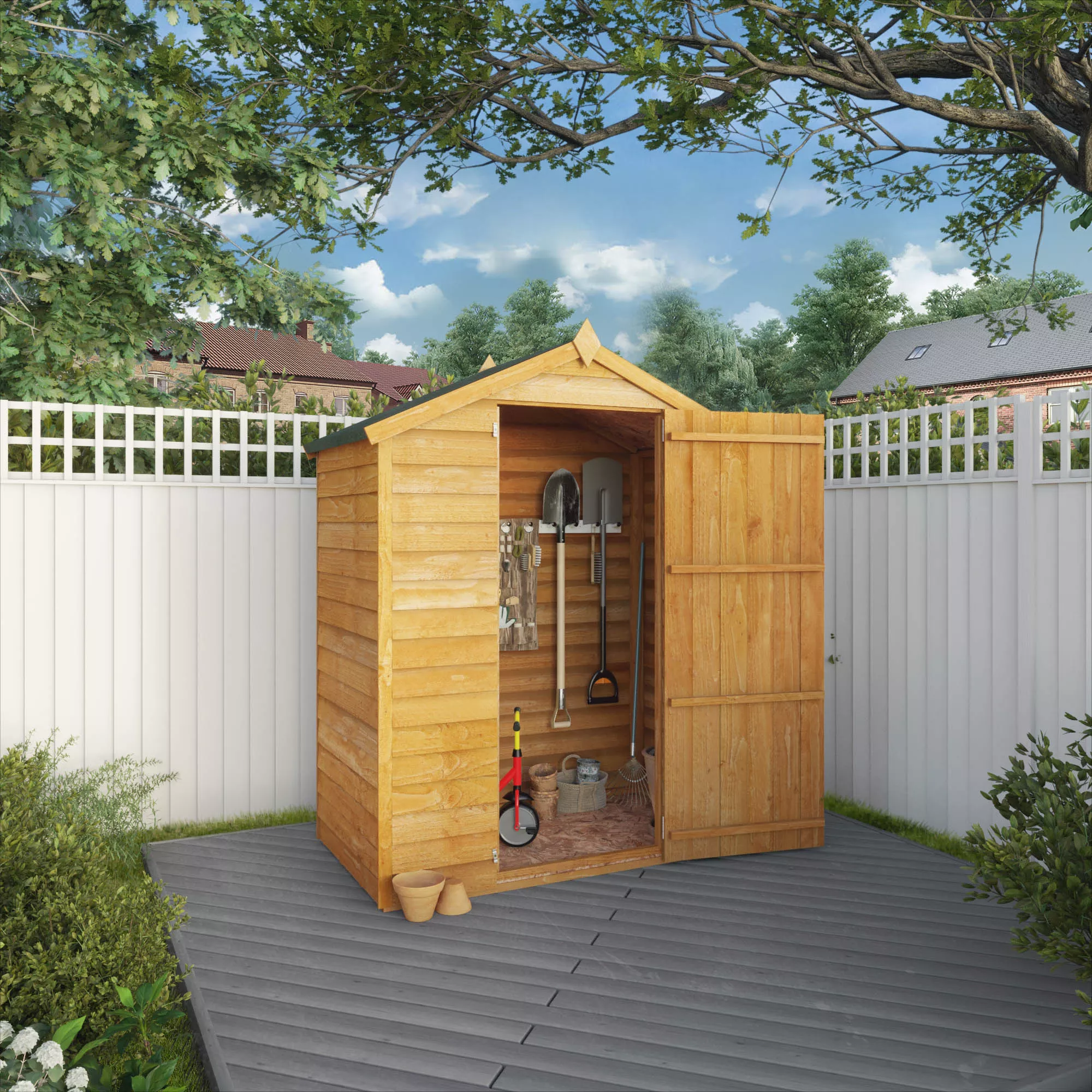 Mercia 5x3 Ft Apex Overlap Wooden Shed With Floor 1 Mercia 5x3 Ft Apex Overlap Wooden Shed With Floor