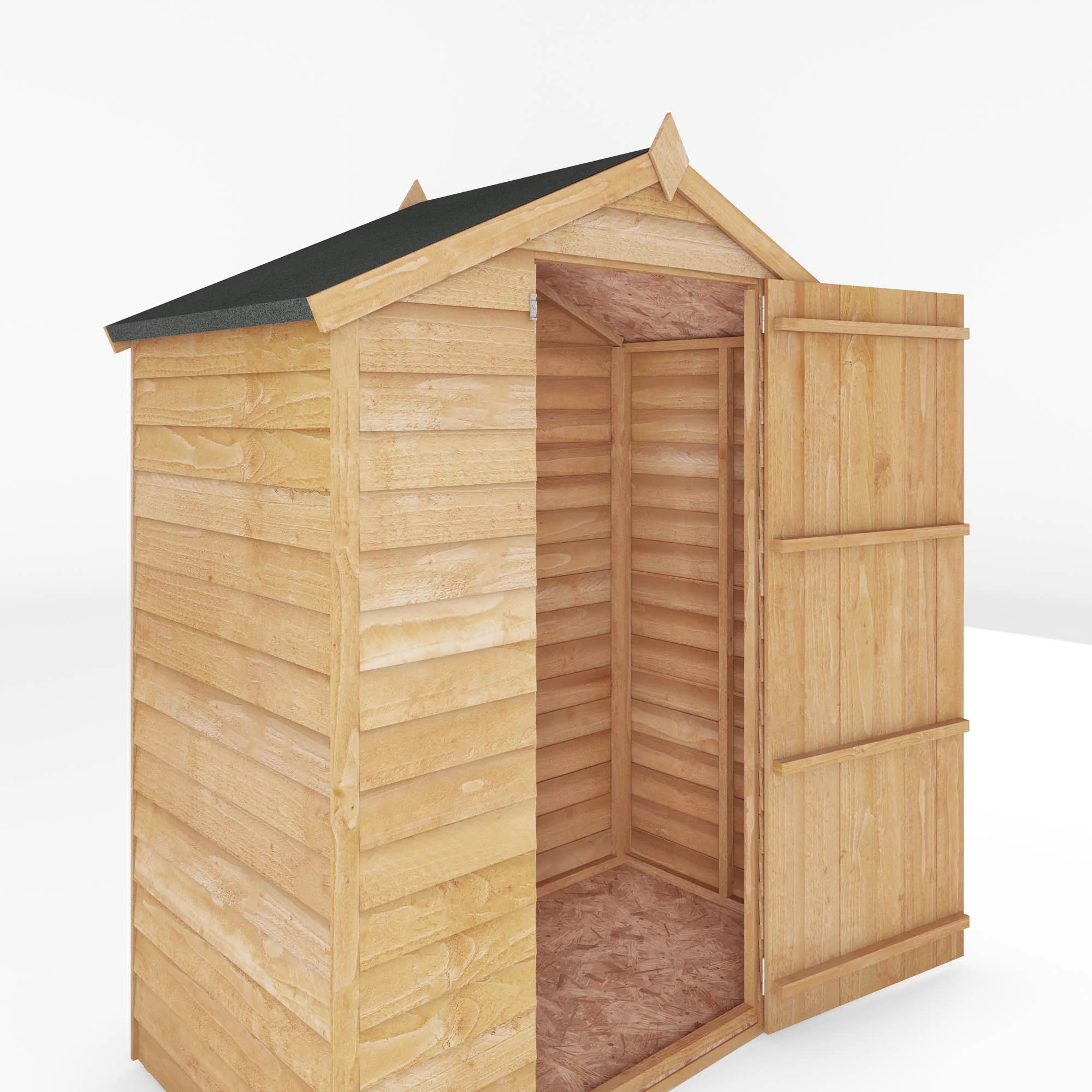 Mercia 5x3 Ft Apex Overlap Wooden Shed With Floor 6 Mercia 5x3 Ft Apex Overlap Wooden Shed With Floor - Image 6