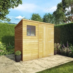 Mercia 7x5 Ft Pent Overlap Wooden Shed With Floor -Garden & Outdoors mercia 7x5 ft pent overlap wooden shed with floor5029442075143 01i