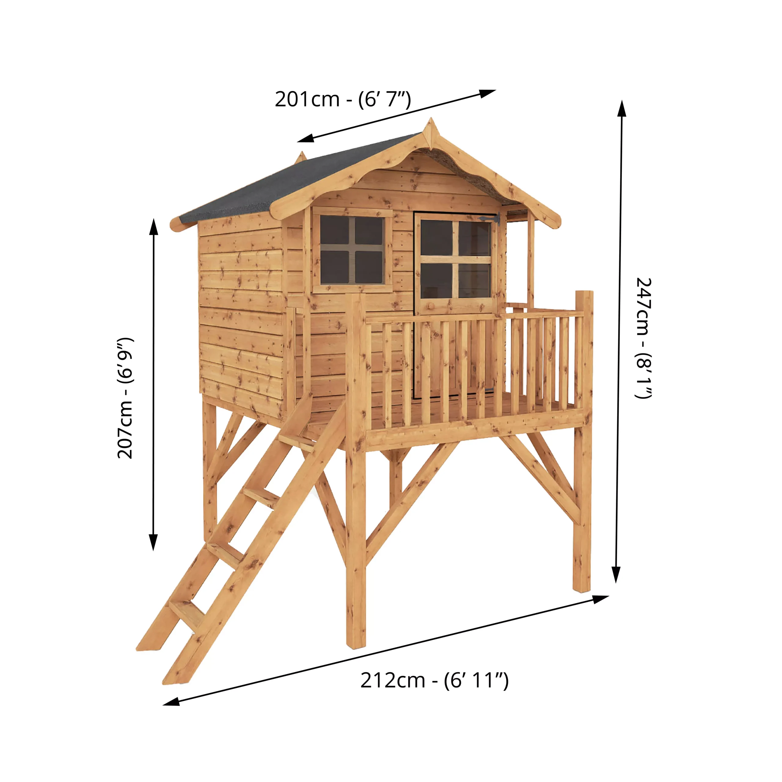 Mercia 7x6 Poppy Apex Shiplap Tower Playhouse - Assembly Service Included 2 Mercia 7x6 Poppy Apex Shiplap Tower Playhouse - Assembly Service Included - Image 2