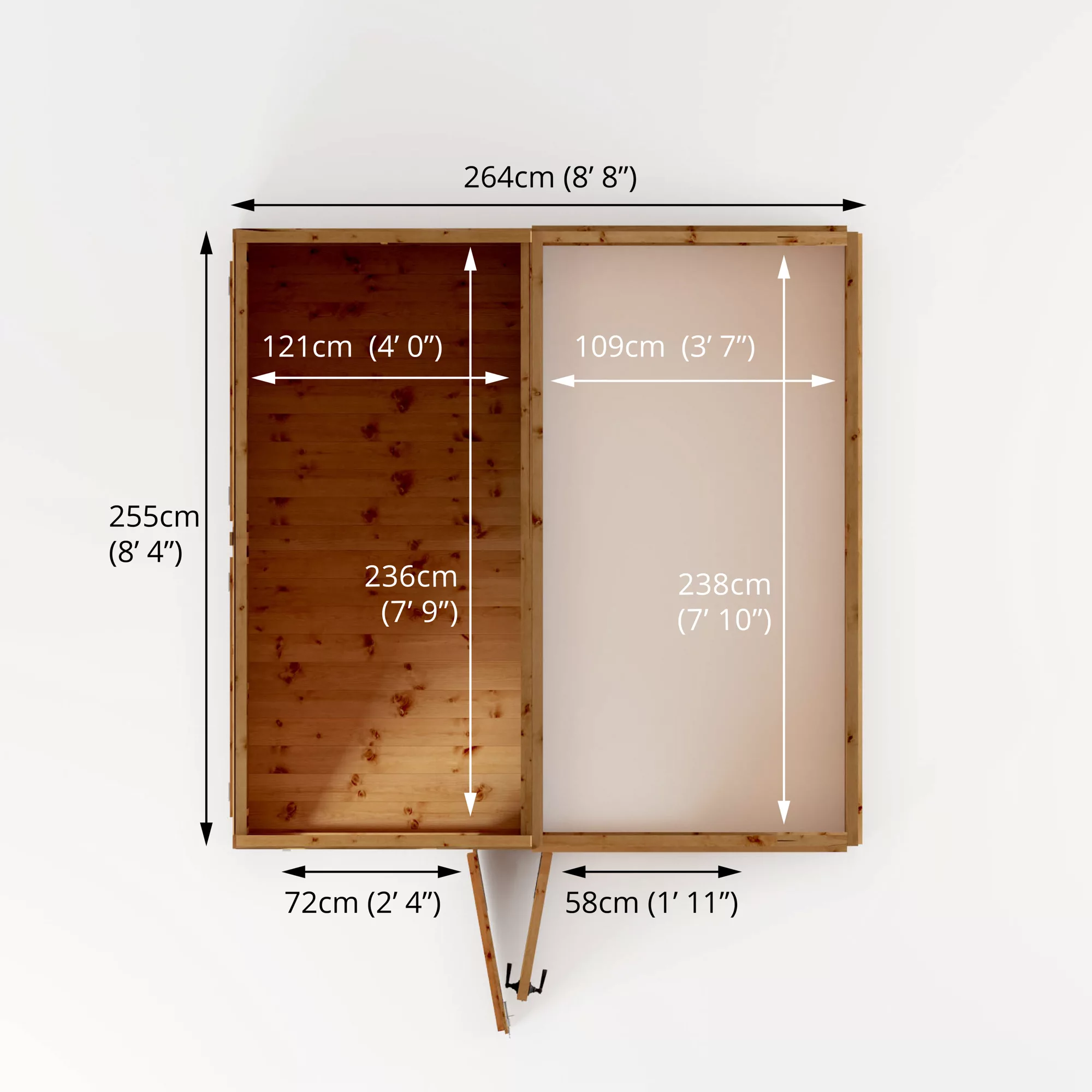 Mercia 8x8 Pent Greenhouse Combi Shed - Assembly Required 8 Mercia 8x8 Pent Greenhouse Combi Shed - Assembly Required - Image 8
