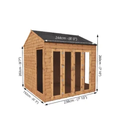 Mercia 8x8 Reverse Apex Tongue & Groove Summer House With Bi-fold Door -Garden & Outdoors mercia 8x8 reverse apex tongue groove summer house with bi fold door5029442089720 01t BQ