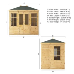 Mercia Clover 8x6 Ft Hip Shiplap Wooden Summer House With Double Door 18 Mercia Clover 8x6 Ft Hip Shiplap Wooden Summer House With Double Door -Garden & Outdoors mercia clover 8x6 ft hip shiplap wooden summer house with double door5029442006871 01t