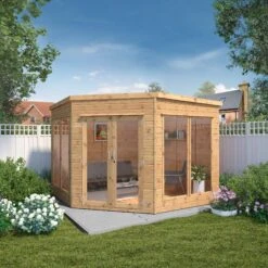 Mercia Corner 9x9 Ft Flat Shiplap Wooden Summer House With Double Door -Garden & Outdoors mercia corner 9x9 ft flat shiplap wooden summer house with double door5029442088563 01i